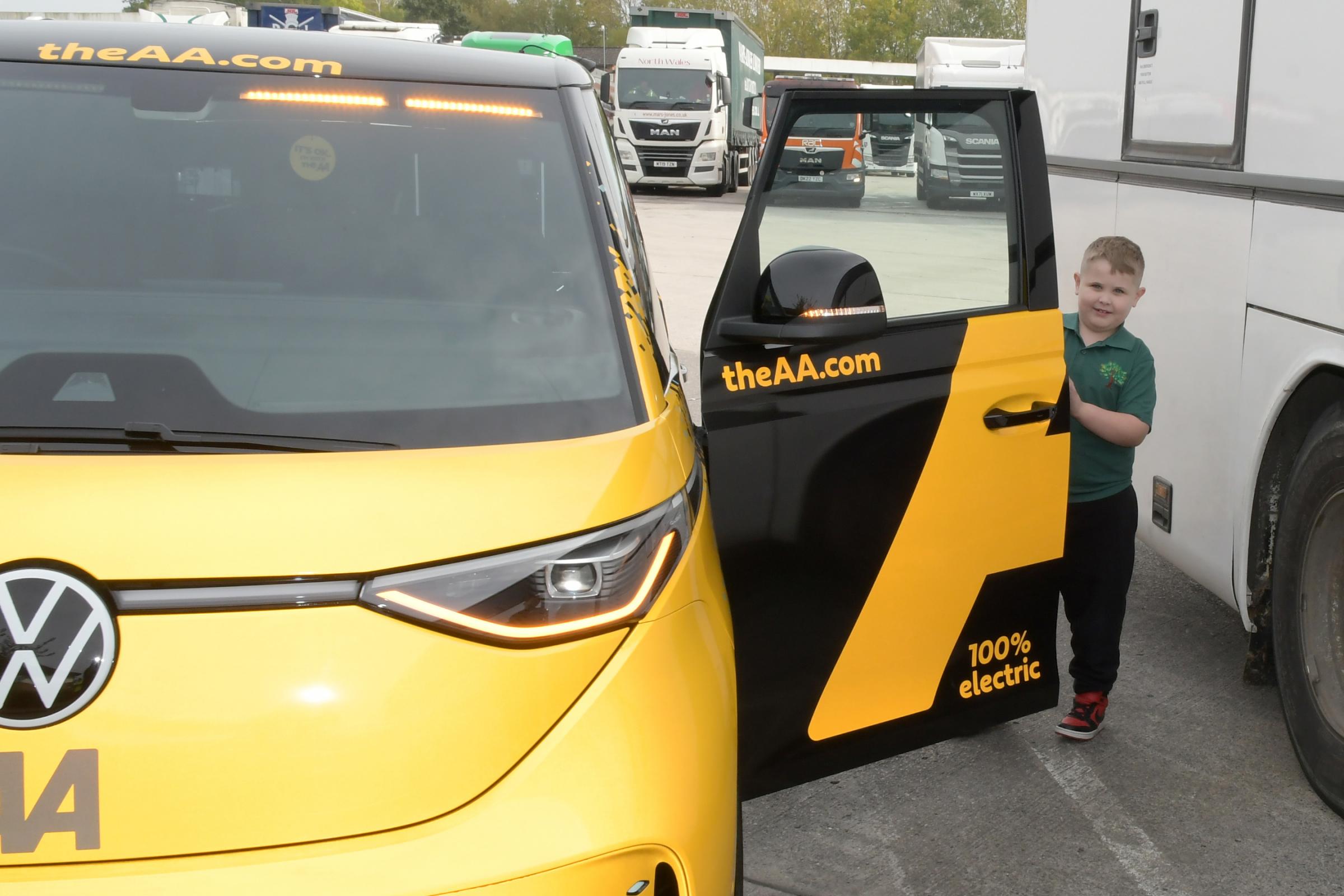 Charlie Hinton enjoying the new AA vehicles. Picture: Dave Gillespie