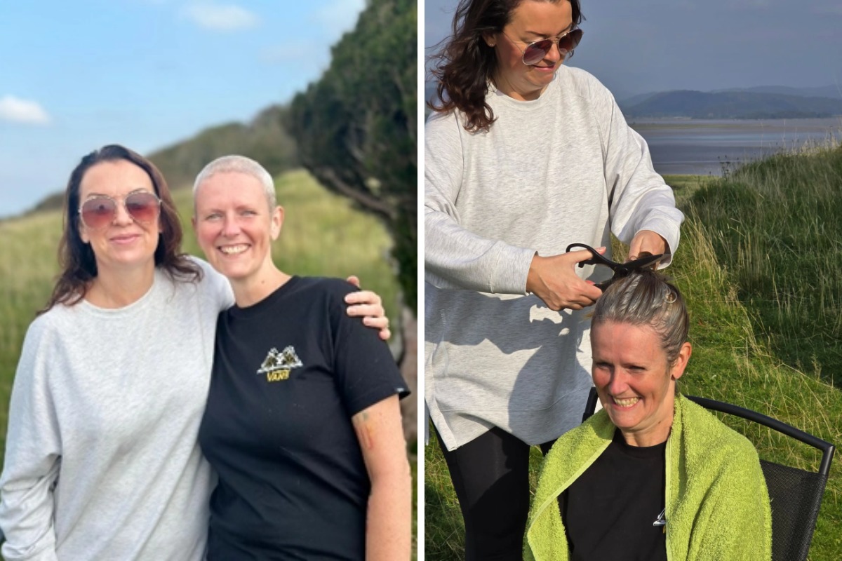 Joanna had her head shaved by friend Andrea