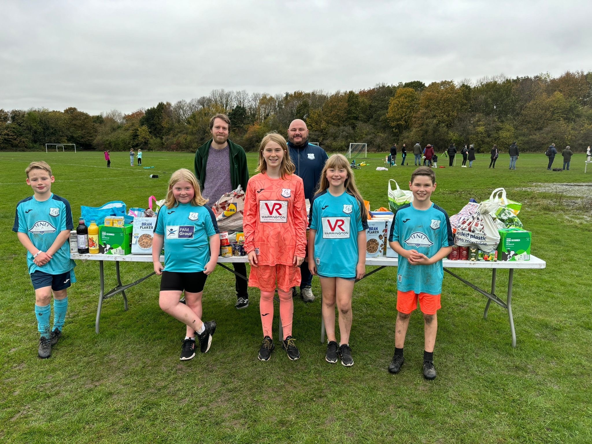 Members of Cromwell Athletic JFC have been supporting Warrington Foodbank